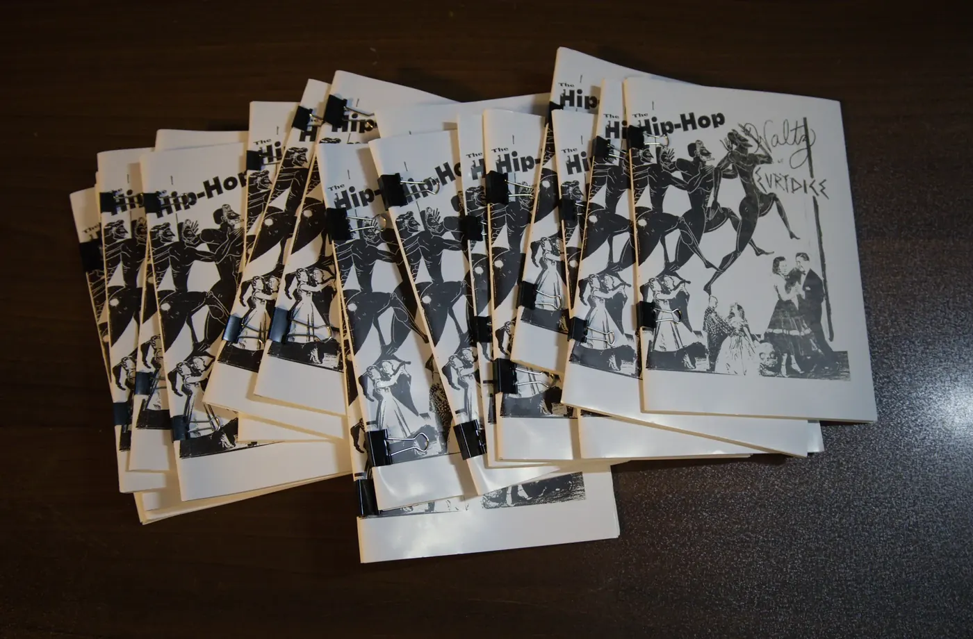 A stack of reprinted Hip-Hop Waltz of Eurydice zines.