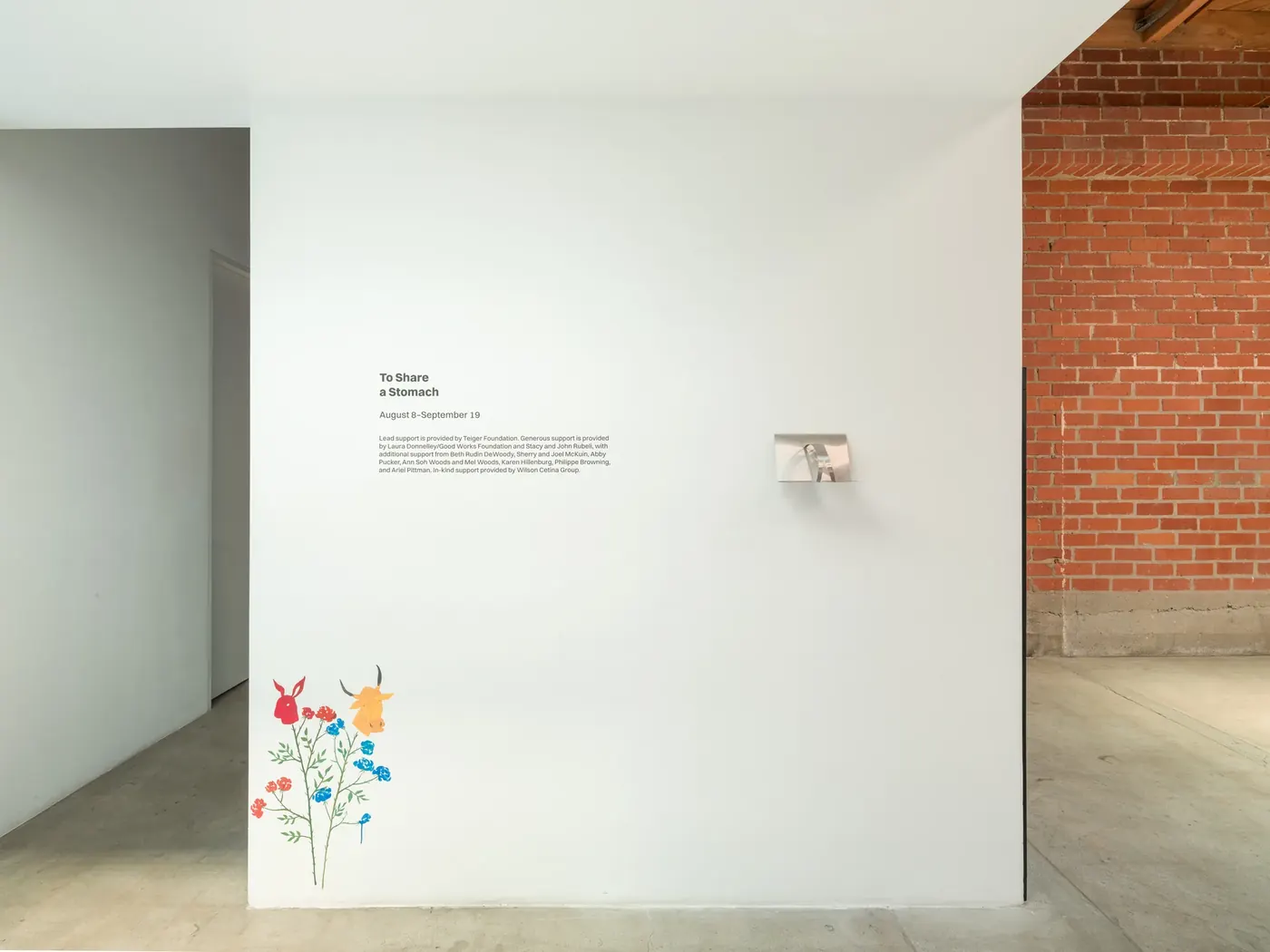 Exhibition wall text for To Share a Stomach at The Brick.